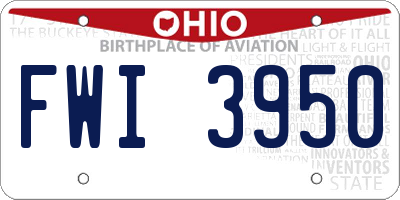 OH license plate FWI3950