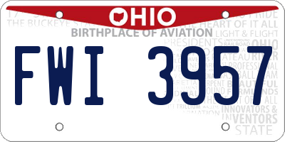 OH license plate FWI3957