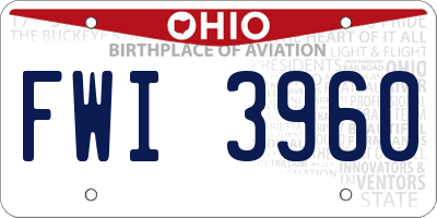OH license plate FWI3960
