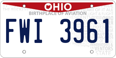 OH license plate FWI3961