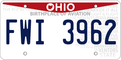 OH license plate FWI3962