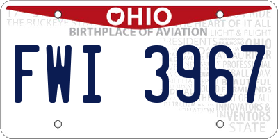 OH license plate FWI3967