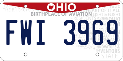 OH license plate FWI3969