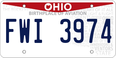 OH license plate FWI3974