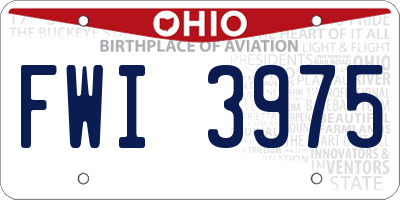 OH license plate FWI3975