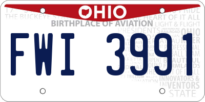 OH license plate FWI3991