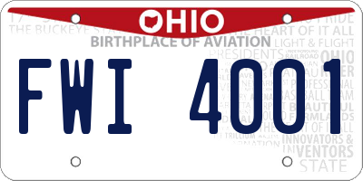 OH license plate FWI4001