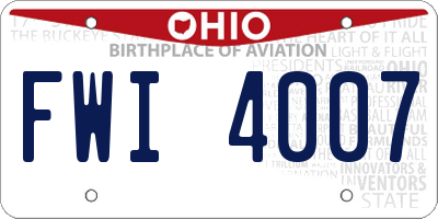 OH license plate FWI4007