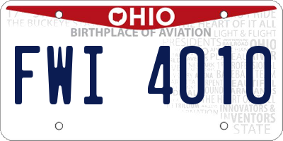 OH license plate FWI4010
