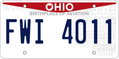 OH license plate FWI4011