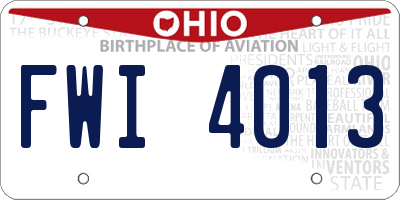 OH license plate FWI4013
