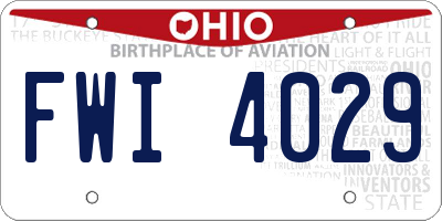 OH license plate FWI4029