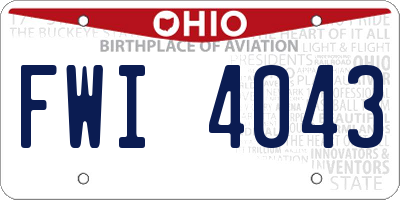 OH license plate FWI4043