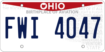 OH license plate FWI4047
