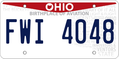 OH license plate FWI4048