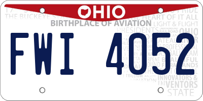 OH license plate FWI4052