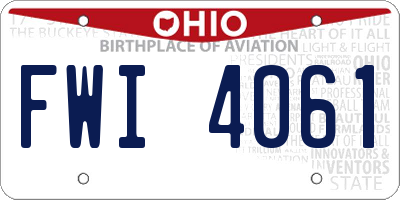 OH license plate FWI4061