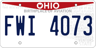 OH license plate FWI4073