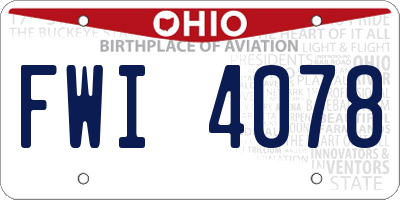 OH license plate FWI4078