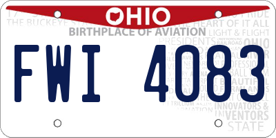 OH license plate FWI4083