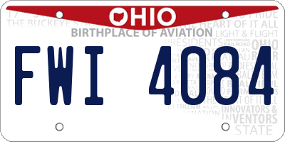 OH license plate FWI4084