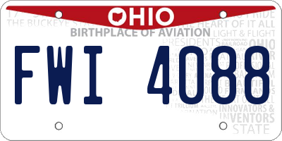 OH license plate FWI4088