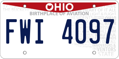 OH license plate FWI4097