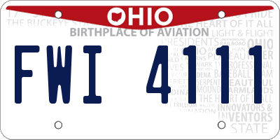 OH license plate FWI4111