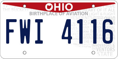 OH license plate FWI4116