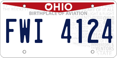 OH license plate FWI4124