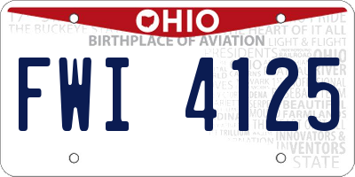 OH license plate FWI4125
