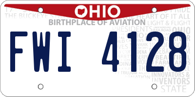 OH license plate FWI4128