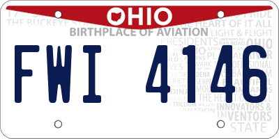 OH license plate FWI4146