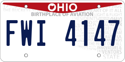 OH license plate FWI4147