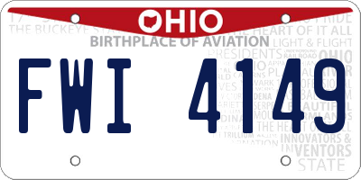 OH license plate FWI4149