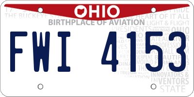 OH license plate FWI4153