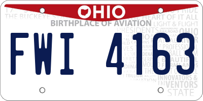 OH license plate FWI4163