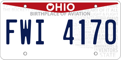 OH license plate FWI4170