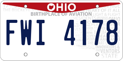 OH license plate FWI4178