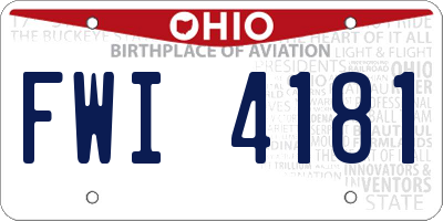 OH license plate FWI4181