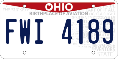 OH license plate FWI4189