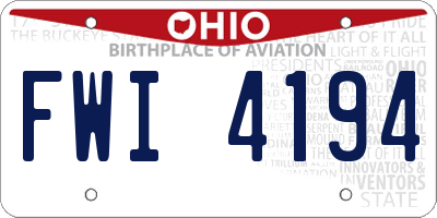 OH license plate FWI4194