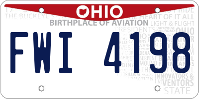 OH license plate FWI4198