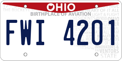 OH license plate FWI4201