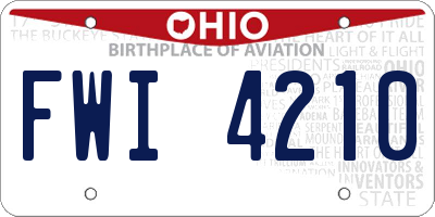 OH license plate FWI4210