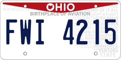 OH license plate FWI4215