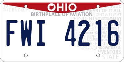 OH license plate FWI4216