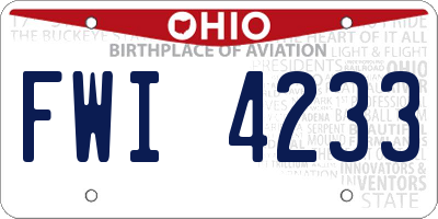 OH license plate FWI4233