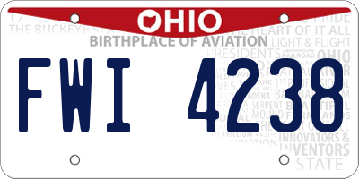 OH license plate FWI4238