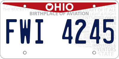 OH license plate FWI4245